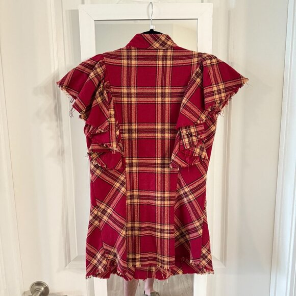 A Shirt Thing charlotte flannel shirt - cranberry Size Large Color Red - Picture 4 of 4